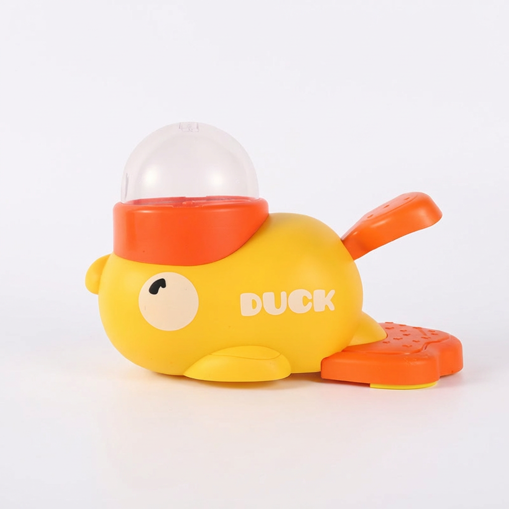 Interactive duck-shaped educational pet feeder
