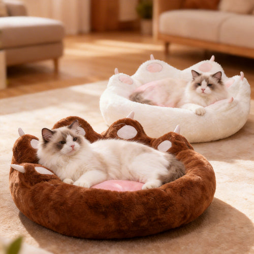 Ultra-Soft Cat Paw Calming Bed